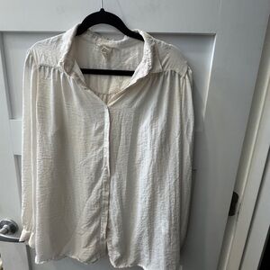 H&M Off-White Button Down Blouse size 14